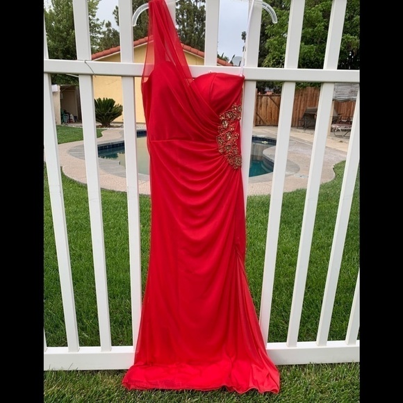 Xscape one shoulder maxi dress - Picture 1 of 5